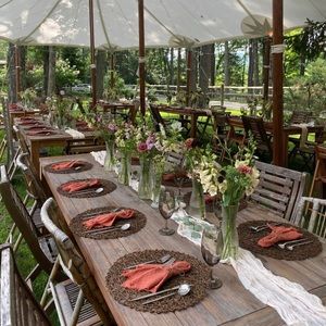 Cream Table Runners - Set of 7 - Wedding Reception Table Runners